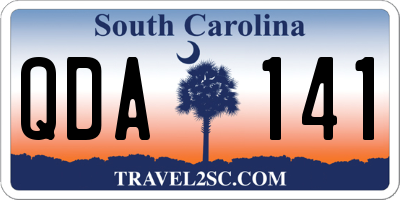 SC license plate QDA141