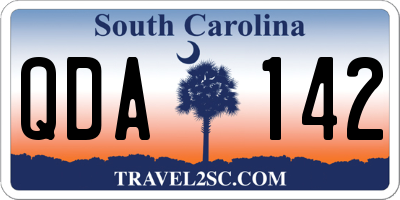 SC license plate QDA142