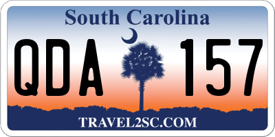 SC license plate QDA157