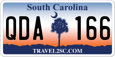 SC license plate QDA166