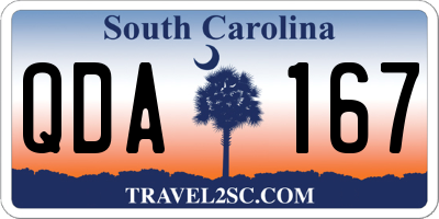 SC license plate QDA167