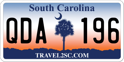 SC license plate QDA196