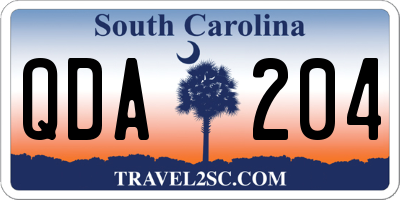 SC license plate QDA204