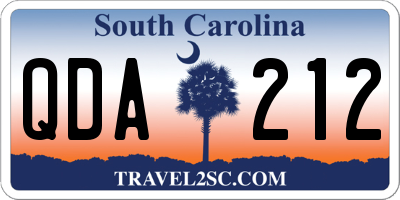 SC license plate QDA212