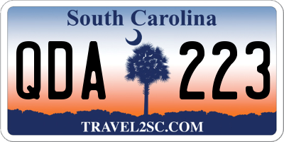 SC license plate QDA223