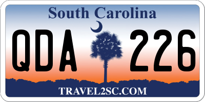 SC license plate QDA226