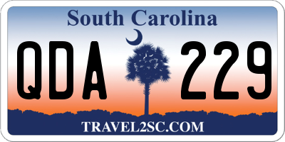 SC license plate QDA229