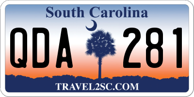 SC license plate QDA281