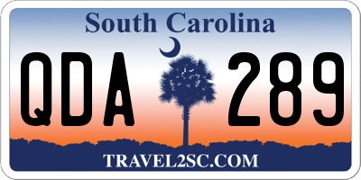 SC license plate QDA289