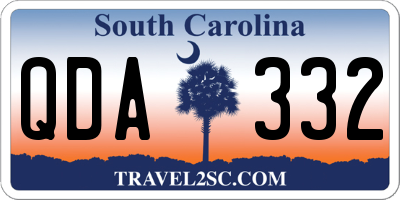 SC license plate QDA332