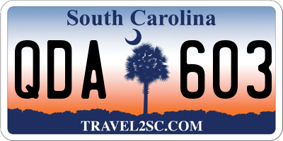 SC license plate QDA603