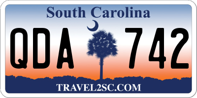 SC license plate QDA742