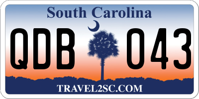 SC license plate QDB043