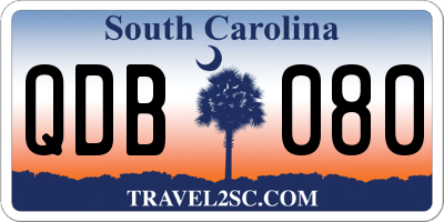SC license plate QDB080