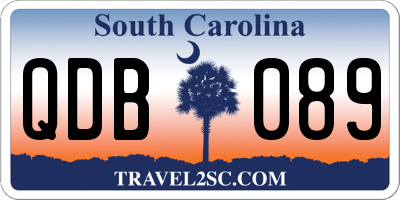 SC license plate QDB089