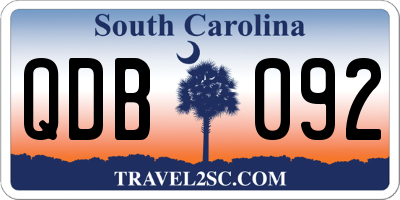 SC license plate QDB092