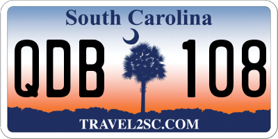 SC license plate QDB108