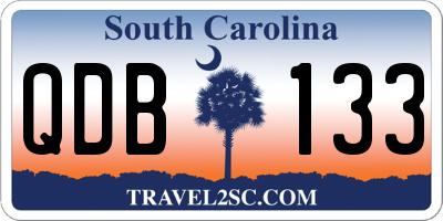 SC license plate QDB133