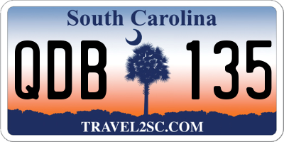 SC license plate QDB135