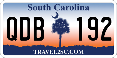 SC license plate QDB192