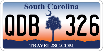 SC license plate QDB326