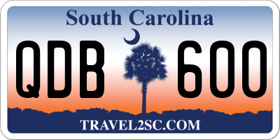 SC license plate QDB600