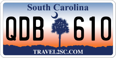 SC license plate QDB610