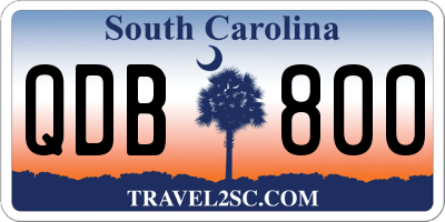SC license plate QDB800