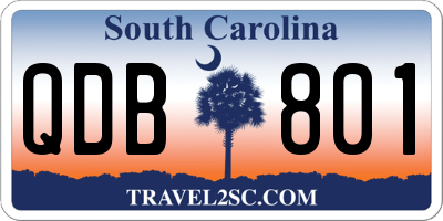 SC license plate QDB801
