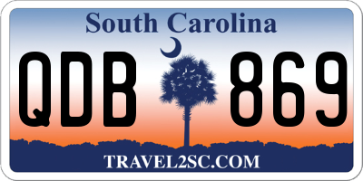 SC license plate QDB869