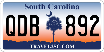 SC license plate QDB892