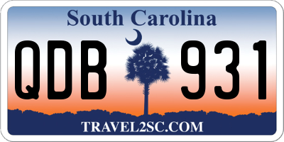 SC license plate QDB931