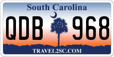 SC license plate QDB968