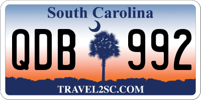 SC license plate QDB992
