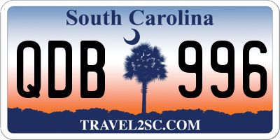 SC license plate QDB996