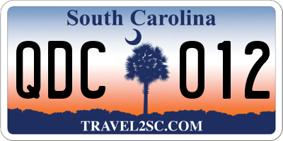 SC license plate QDC012