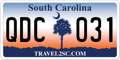SC license plate QDC031