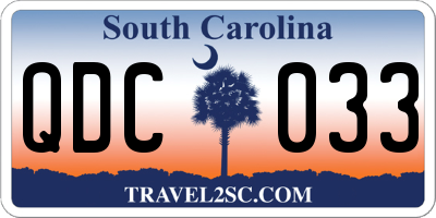 SC license plate QDC033