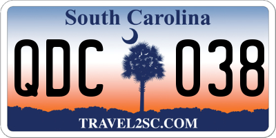SC license plate QDC038