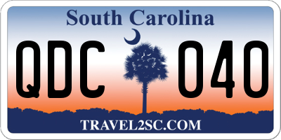 SC license plate QDC040