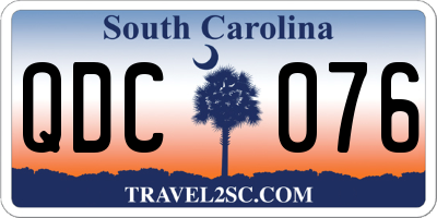 SC license plate QDC076
