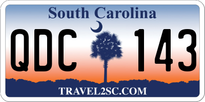 SC license plate QDC143
