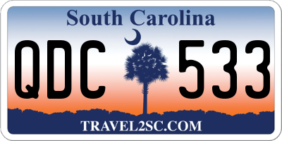 SC license plate QDC533