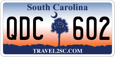 SC license plate QDC602