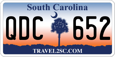 SC license plate QDC652