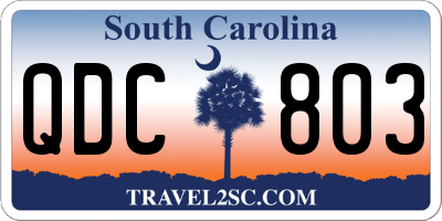 SC license plate QDC803