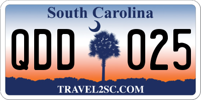 SC license plate QDD025
