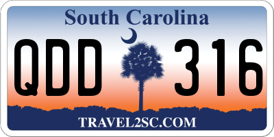 SC license plate QDD316