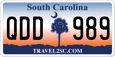 SC license plate QDD989