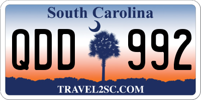 SC license plate QDD992